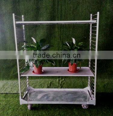 Metal sheet rolling display cart with side frames