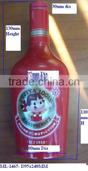 Wine Bottle Shaped Chocolate Tin, Bottle Shaped Box