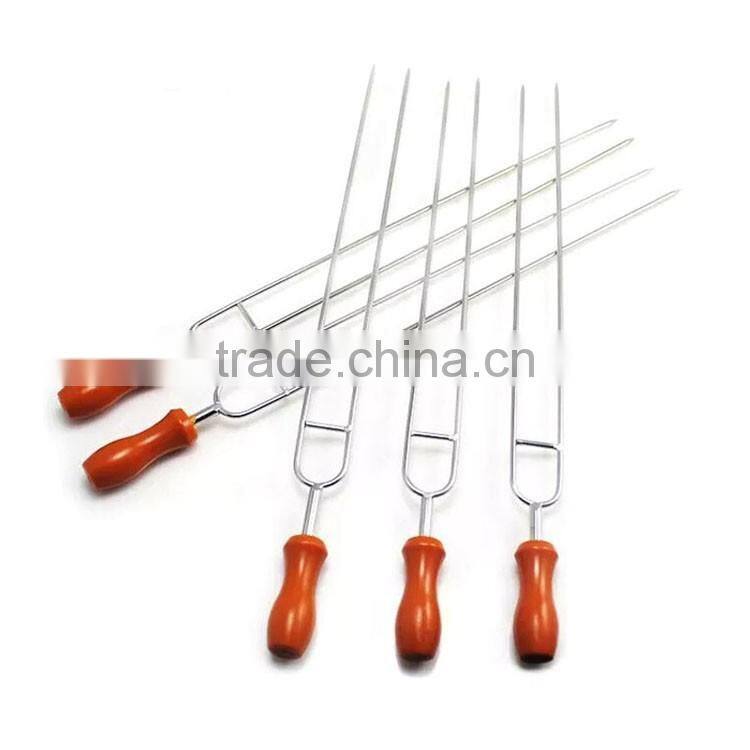 4pcs wholesale chrome plated bbq skewer set for outdoor grilling