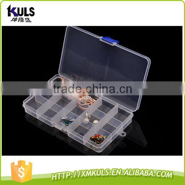 Transparent rectangle removable plastic jewelry box plastic medicine box