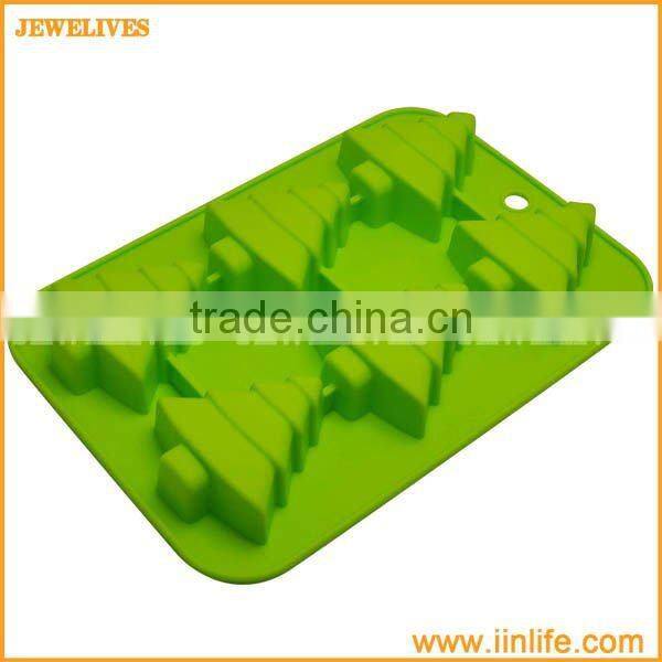 6 cavities christmas tree shaped silicone ice cube tray