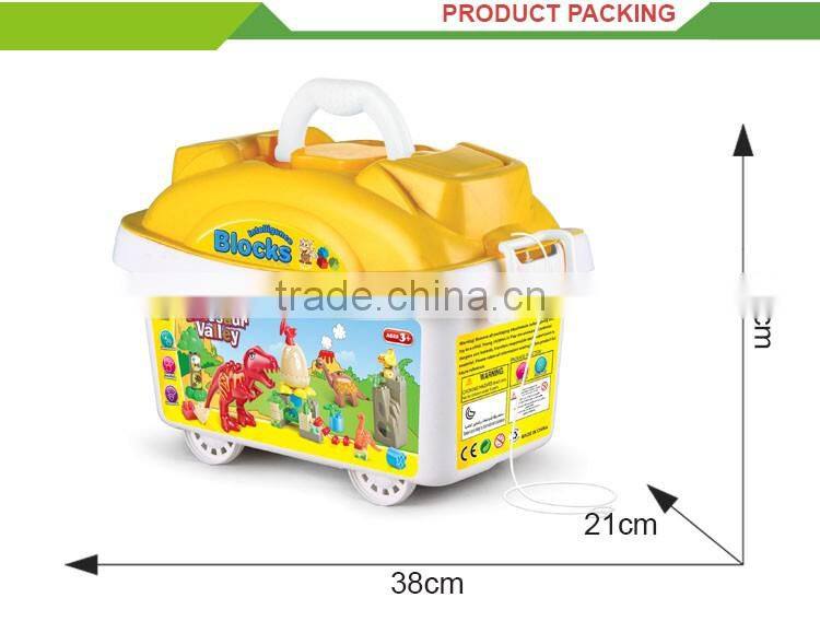 Educational diy kids building block game toy dinosaur king