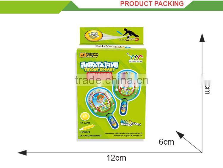 Kids outdoor play toy cartoon set inflatable tennis racket