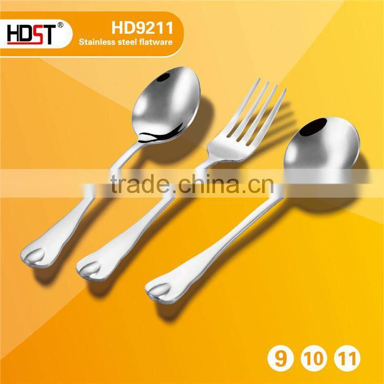 best selling 23pcs water drop type handle and Mirror polish stainless silver dinner set