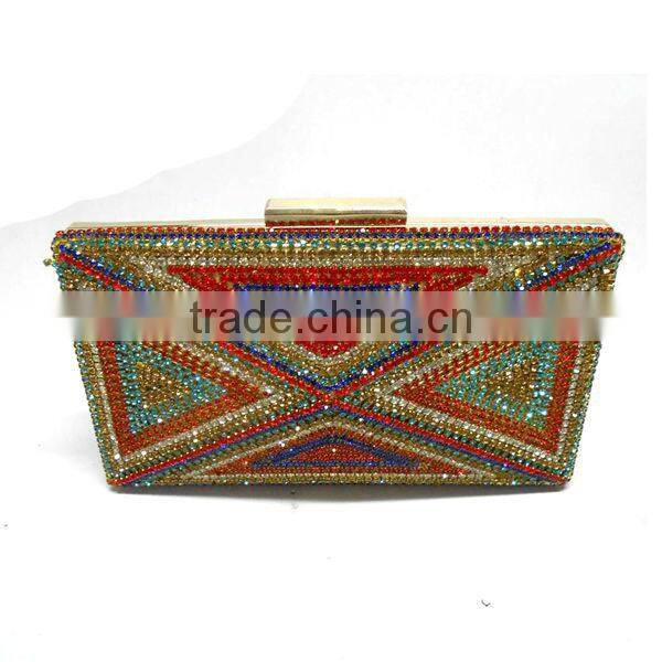 Matching metal frame clutch bag