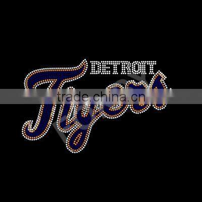 Wholesale Custom Tigers Letters Rhinestone Hotfix Transfers