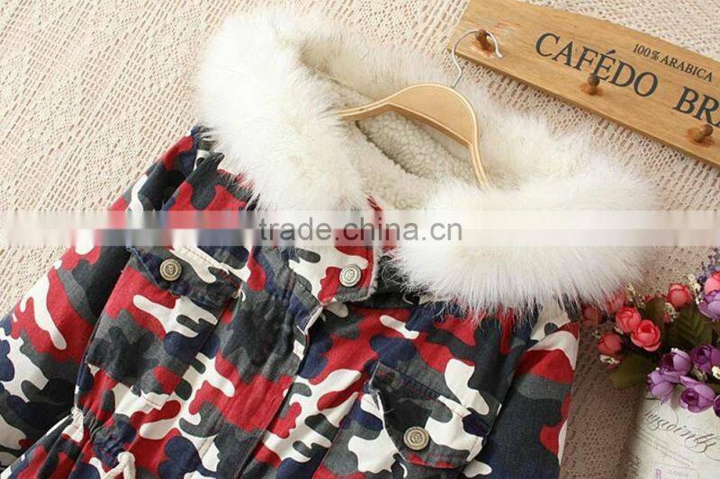 Women's Thicken Camouflage Fleece Faux Fur Warm Winter Coat Hooded Parka Overcoat Jacket