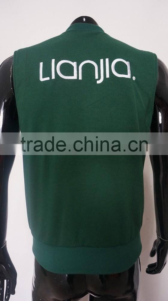 New design slim fit vest with collar YKK zipper