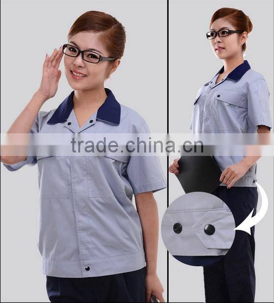 custom antistatic short sleeves workwears uniforms for worker