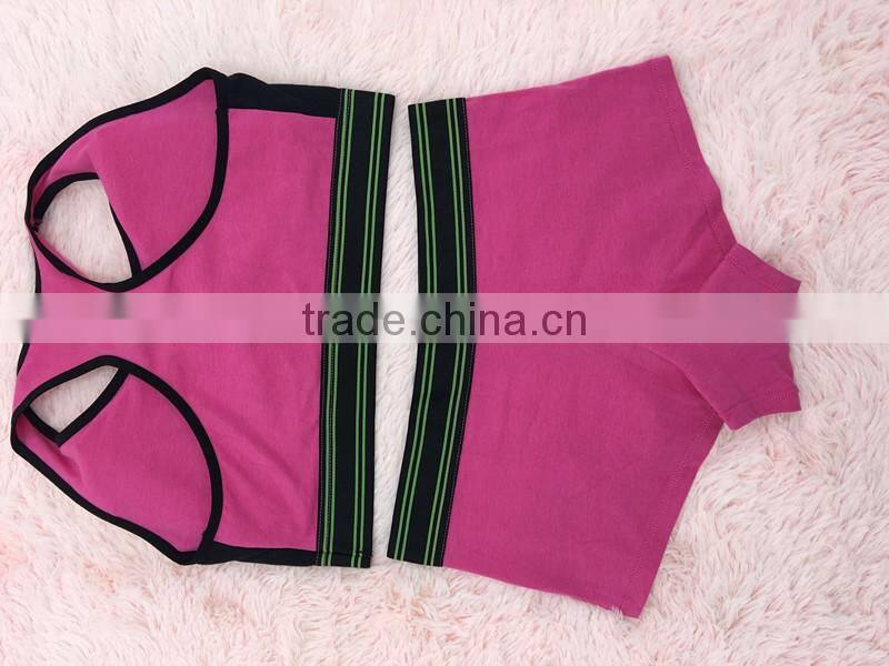 Rose red seamless sports bra set/fashion sports bra and panty set