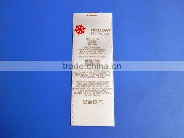 Custom Size Printed Woven Garment Silk Clothing Labels