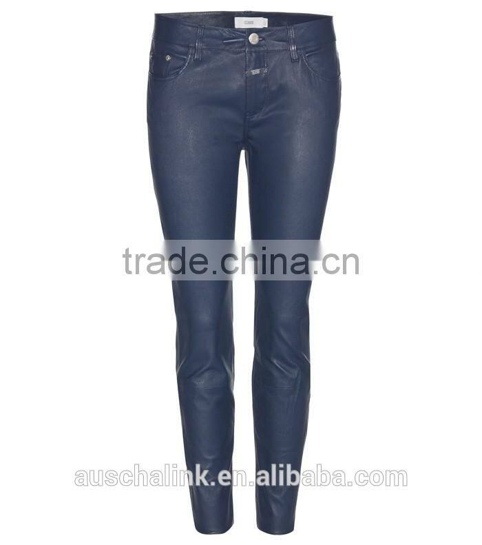 new arrival winter high quality female black skinny leather trousers