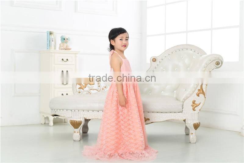 2017 Fashion Girl Lace Dress Long Baby Princess Dresses Fancy Kids Wear party dress
