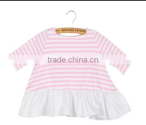 Hot sale new kids cotton ruffle long sleeve pettitop high quality baby fall clothes