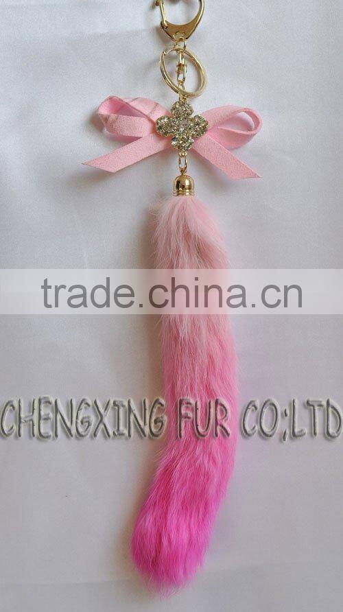 CX-R-40B Dip Dyeing Rabbit Fur Keyring