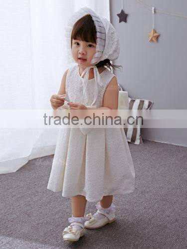 Baby Clothes wholesale Hot sale chiffon cheap 2017 baby clothing Children's Boutique sleeveless summer white flower girl dress