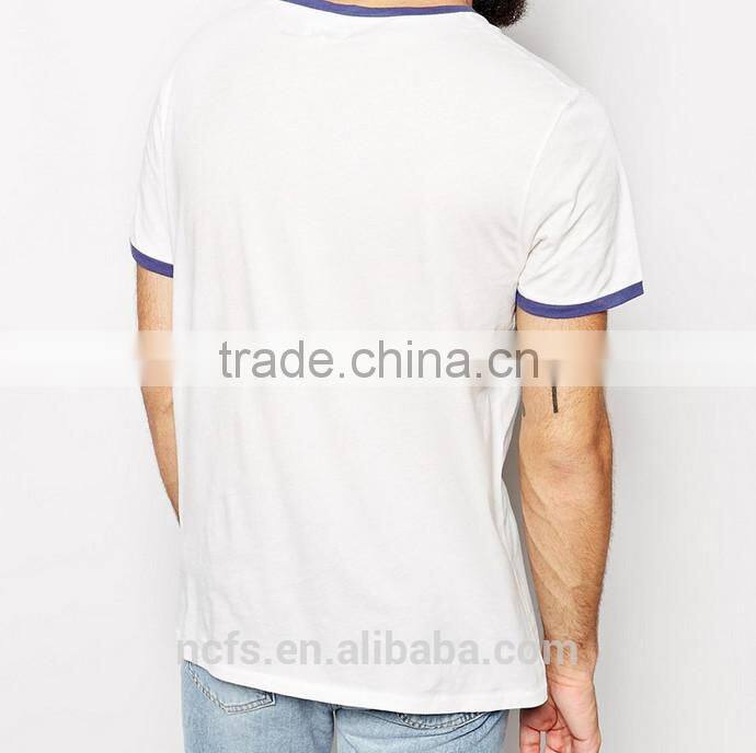 contrast trims tee shirt custom t shirts wave printing