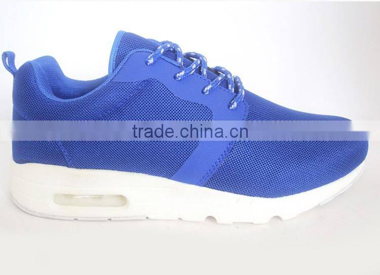 Blue upper specialized white outsole air cushion men running shoe oem