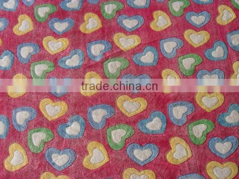 printed jacquard coral fleece fabric