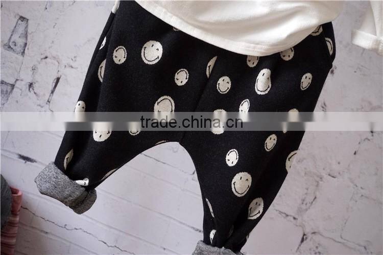 YD12328 Korean children casual pants Spring smiling face boys trousers