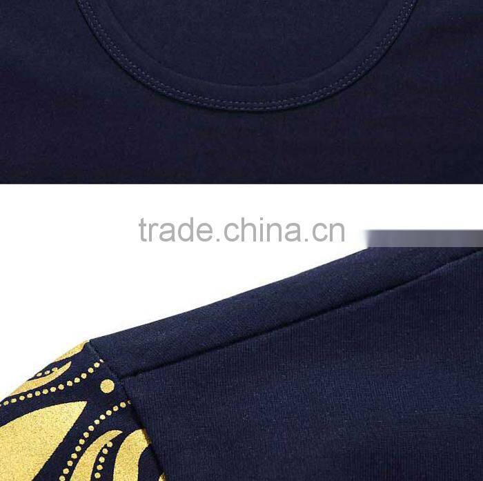 Custom fashion style gold printing sublimation tshirt wholesale
