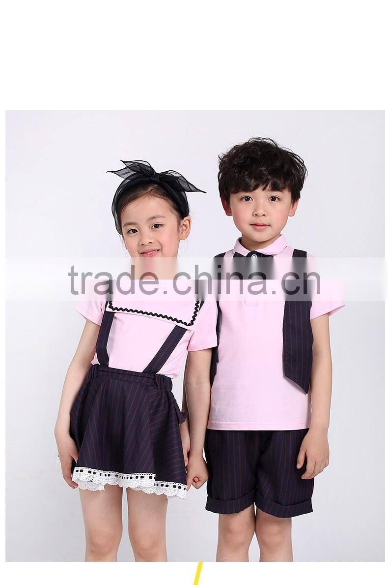 2017 Fashion design kids school uniforms colours models