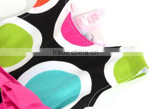 HOT Children Bowknot Colorful Big Polka Dots party dresses for 3 year old girl