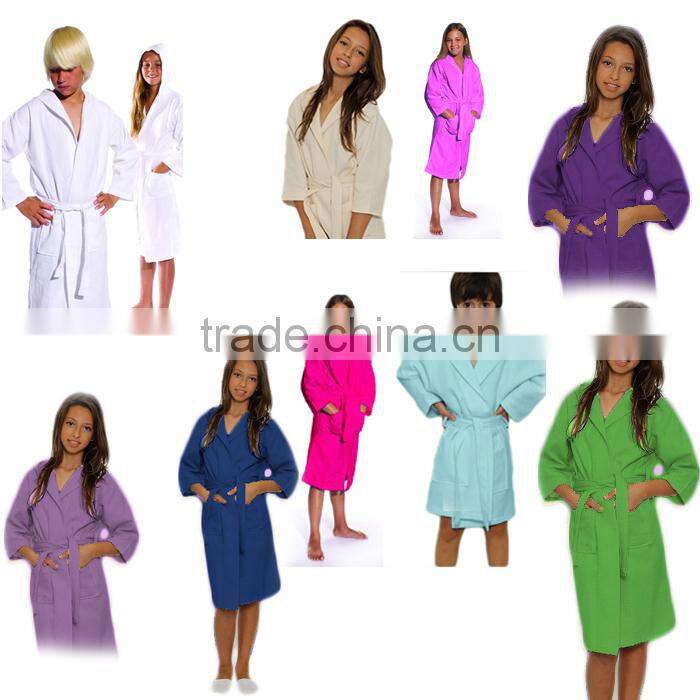 OEM service custom kids waffle bathrobe