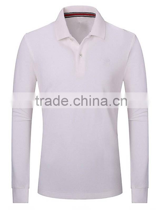 Custom mens long sleeve blank polo shirt