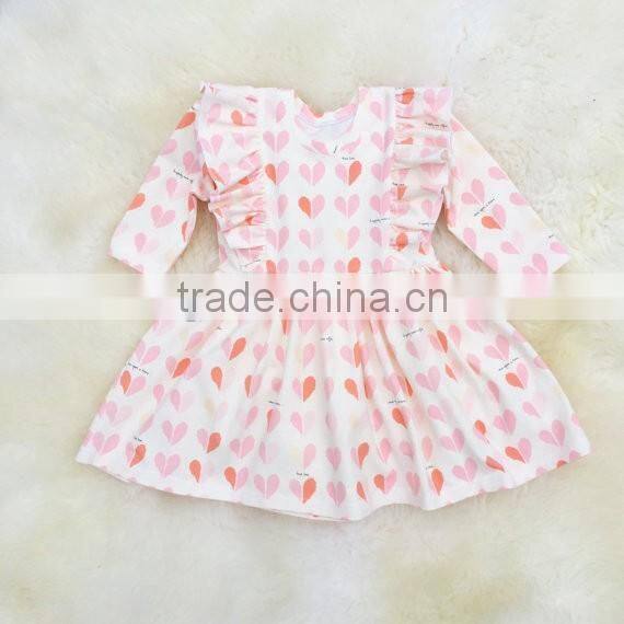 Baby Girls Valentine's Day Dress Kids Fall Long Sleeve Ruffle Dress