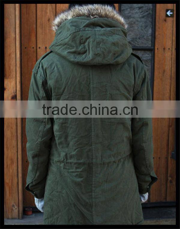 2016 new design vogue european style fishtail military fur parka designer men winter coat