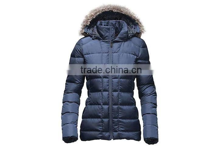women down & feather winter jacket with fur