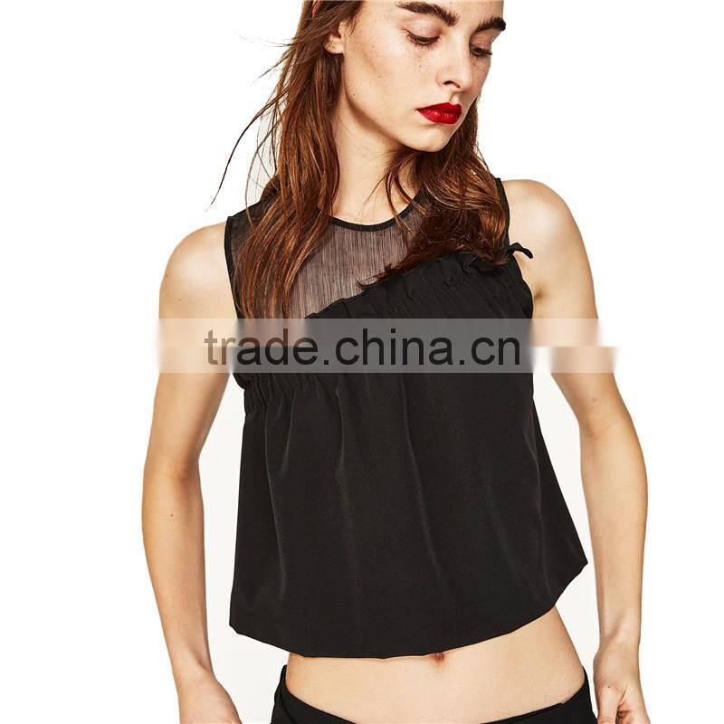 2017 OEM Summer Nifty Asymmetric Frilled Round Neck Women Sarafan