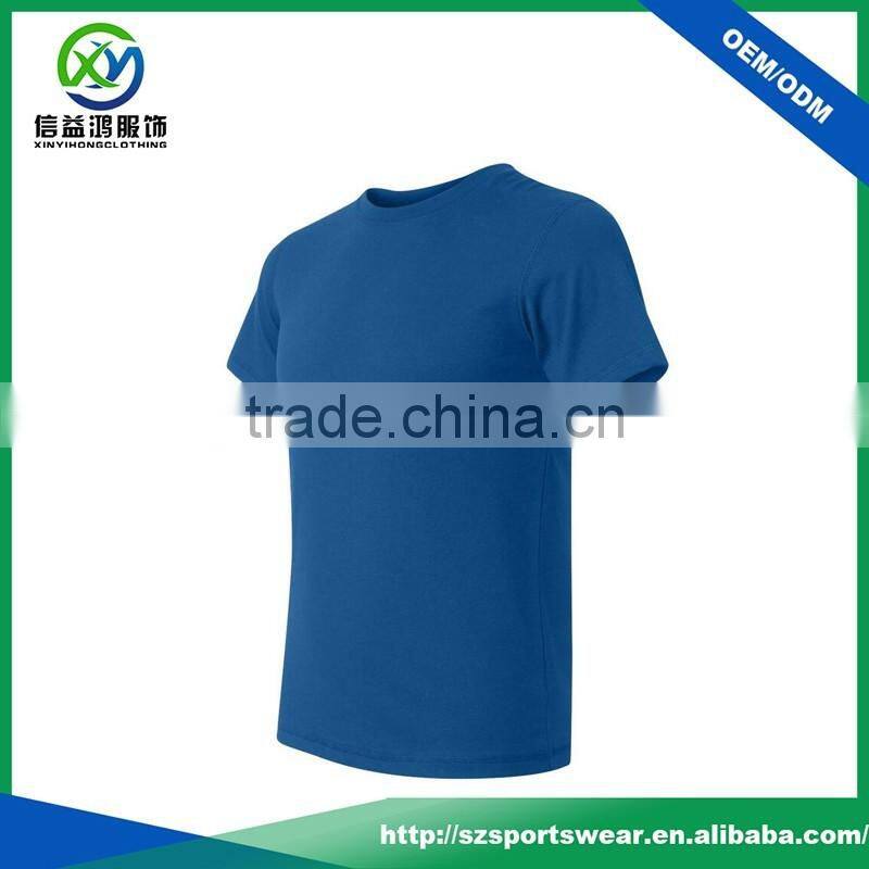 Best Price Blue Color Short Sleeve Crewneck 100%Cotton Men's Casual T shirt