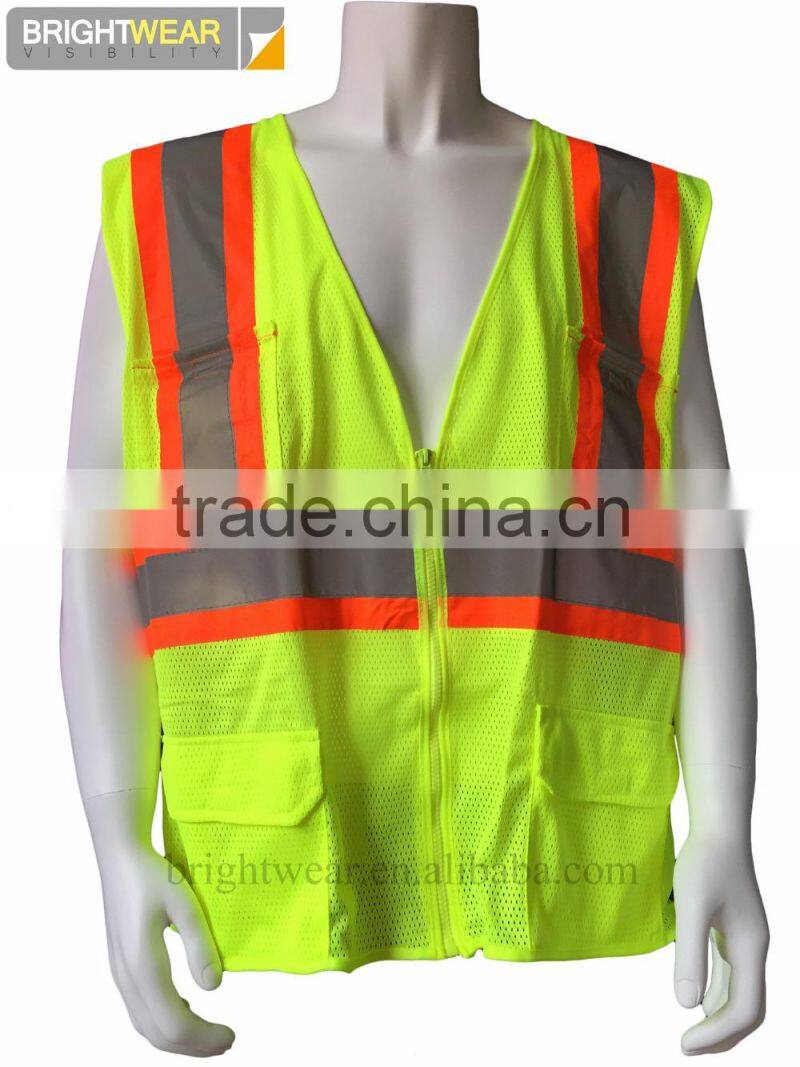 5 point breakaway safety vest with contrast reflective stripes