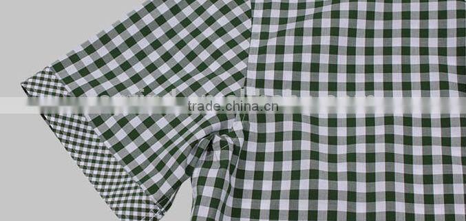 Wholesale brand short sleeve plaids men dress &causal shirt with good quality