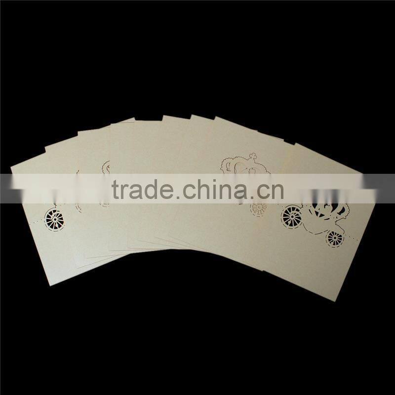 Paper Wedding Party Name Place Cards Crown Hollow Light Golden