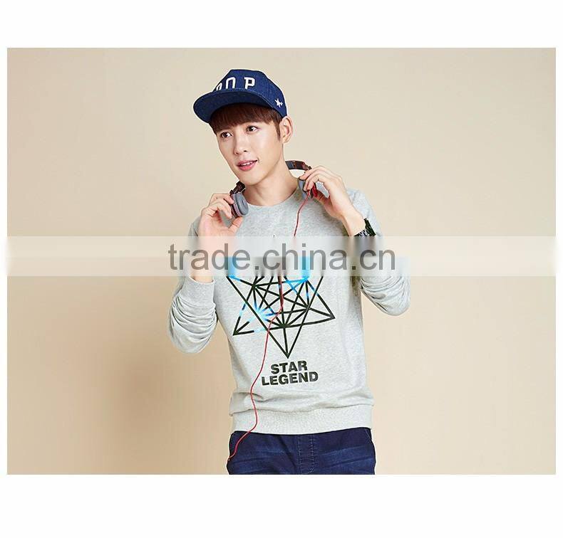 2016 Autumn Sweatshirt Men's Crewneck Long Sleeve Pullover Sweatshirt,Wholesale Casual Crewneck Printed Pullover Sweatshirts