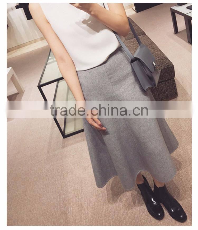 Custom Autumn Skirts Casual Women Long Woolen A-line Skirts,Fashion Thick Winter Woolen Long Skirts For Women