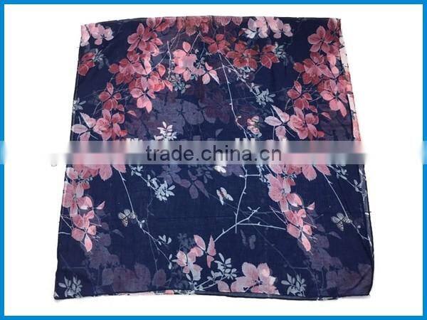 Beautiful women's flower print fashionable viscose scarf