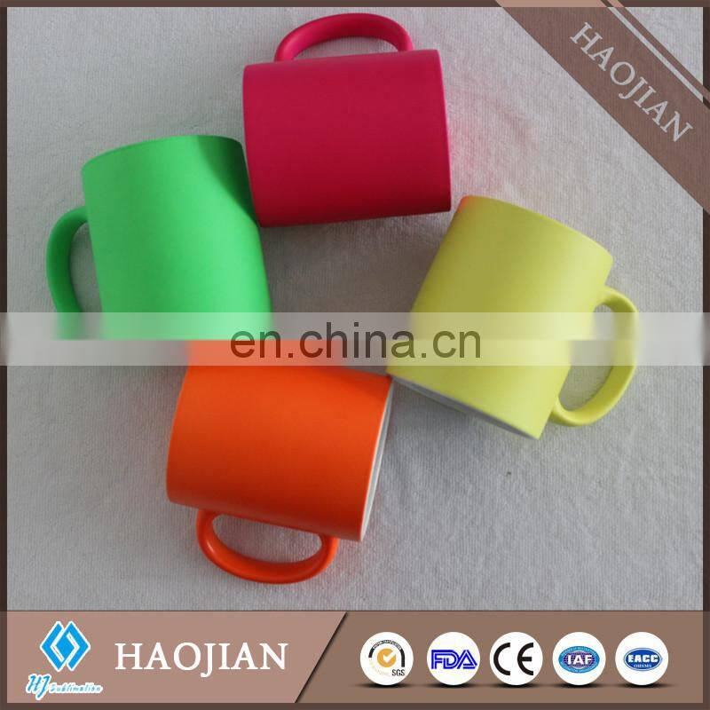 11oz colorful mugs with white decal panel for sublimation