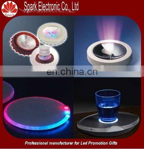 super thin flash blinking LED flashing coaster