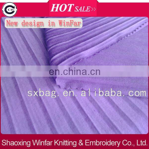 shaoxing china supplier polyester rayon stripe crepe fabric for garment