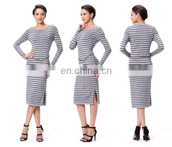 Fashion Women Knitted Dress Winter Long Sleeves Sweater Dress