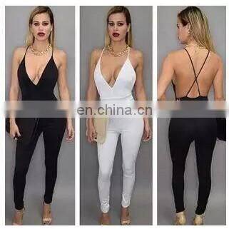 2016 new black sleeveless bandage jumpsuits backless jumpsuits wholesale dropshipping beaded jumpsuits