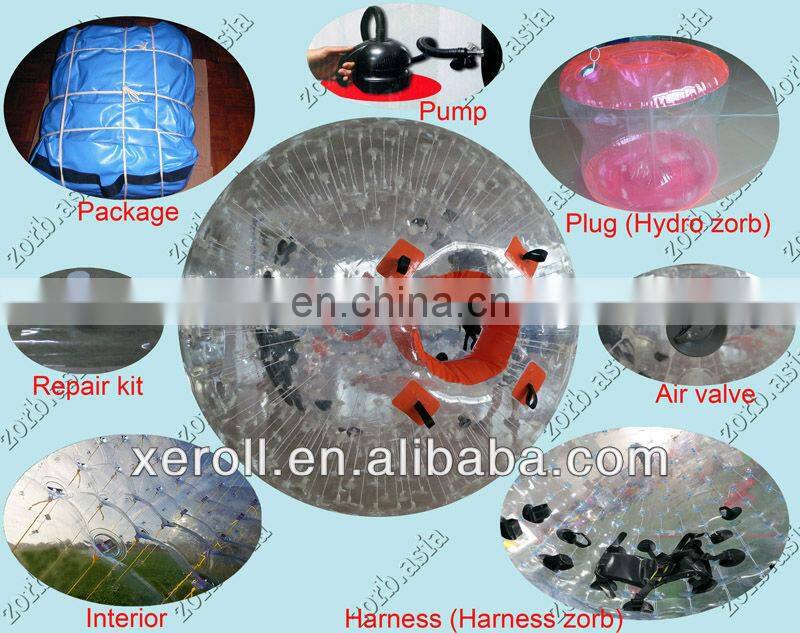 Good selling roll down from hill harness zorb ball