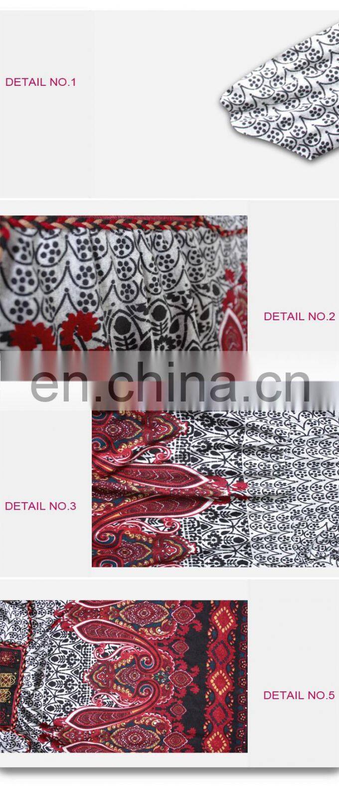2017 Mid-age Women Paisley Ethnic Print Brushed Tunic Guangzhou Supplier