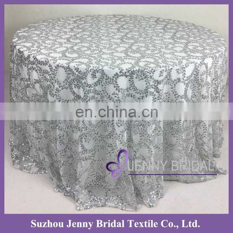 TC219B restaurant silver sequence elegant table cloth dubai