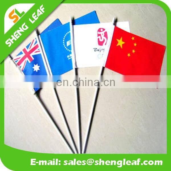 Cheap custom hand held flags with Polyester Flagpole