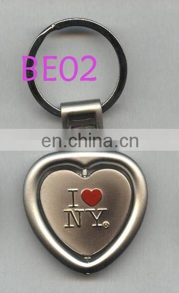 Personalized human red heart shaped meta keychain for couple